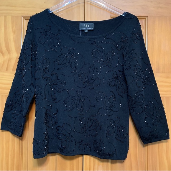 Sandra Darren Black Elegant NWT Top Medium - Picture 1 of 8